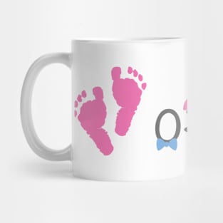 Baby girl and baby boy foots. Baby gender reveal Mug